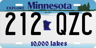 MN license plate 212QZC