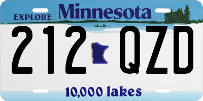 MN license plate 212QZD