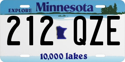 MN license plate 212QZE