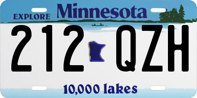 MN license plate 212QZH