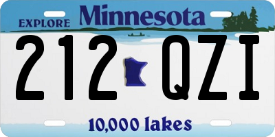 MN license plate 212QZI