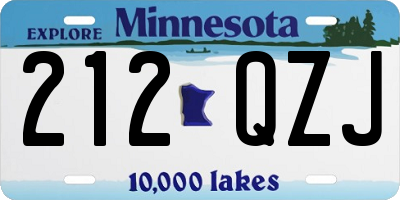 MN license plate 212QZJ