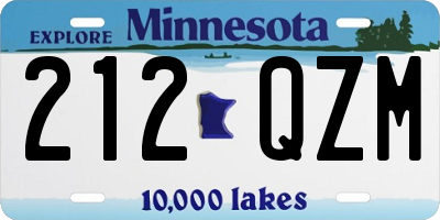 MN license plate 212QZM