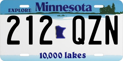 MN license plate 212QZN
