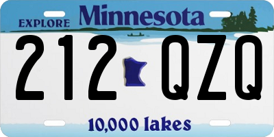 MN license plate 212QZQ