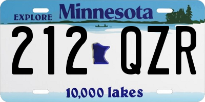 MN license plate 212QZR
