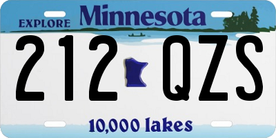 MN license plate 212QZS