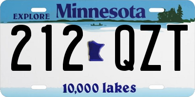 MN license plate 212QZT