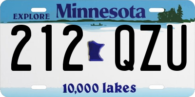 MN license plate 212QZU