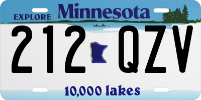 MN license plate 212QZV