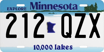 MN license plate 212QZX