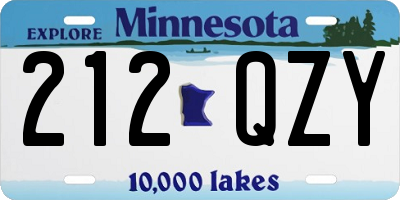 MN license plate 212QZY
