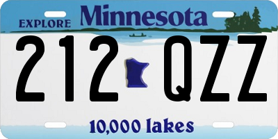 MN license plate 212QZZ