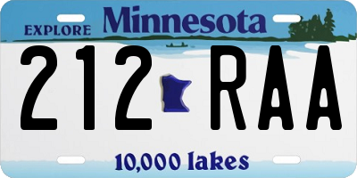 MN license plate 212RAA
