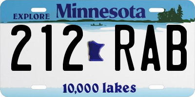 MN license plate 212RAB