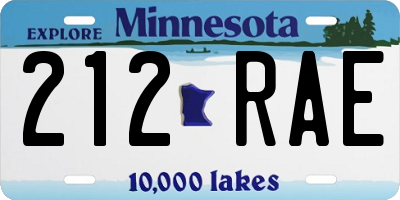 MN license plate 212RAE
