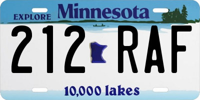 MN license plate 212RAF
