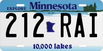 MN license plate 212RAI