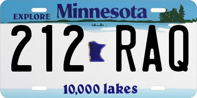 MN license plate 212RAQ