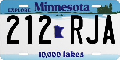 MN license plate 212RJA