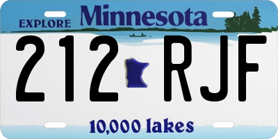 MN license plate 212RJF