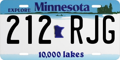 MN license plate 212RJG