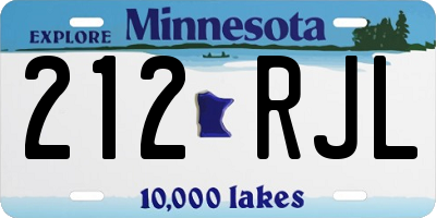 MN license plate 212RJL