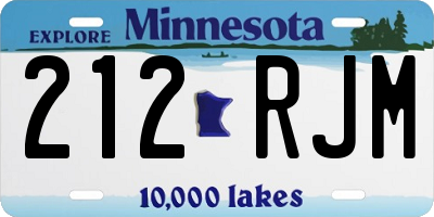 MN license plate 212RJM