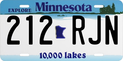 MN license plate 212RJN