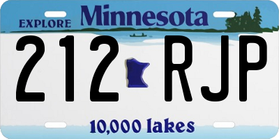 MN license plate 212RJP