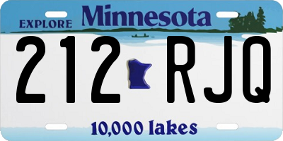 MN license plate 212RJQ