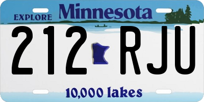 MN license plate 212RJU
