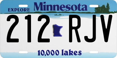 MN license plate 212RJV