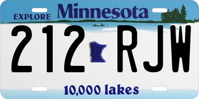 MN license plate 212RJW
