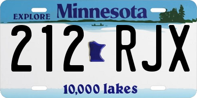 MN license plate 212RJX