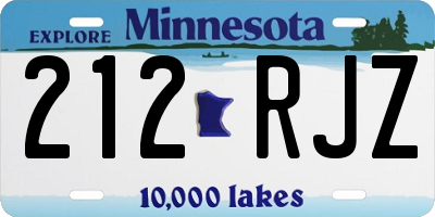 MN license plate 212RJZ