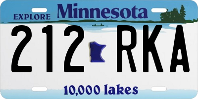 MN license plate 212RKA