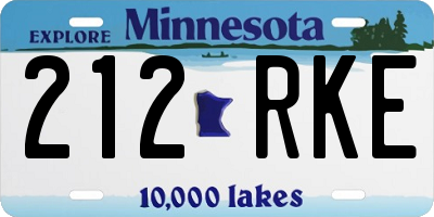 MN license plate 212RKE