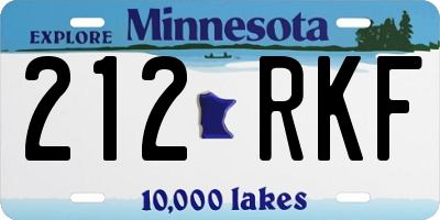 MN license plate 212RKF