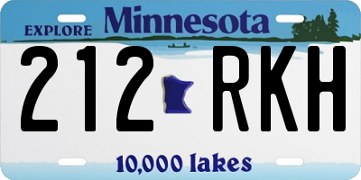 MN license plate 212RKH