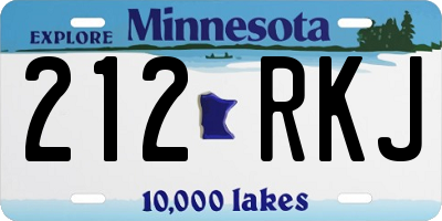 MN license plate 212RKJ