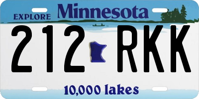 MN license plate 212RKK