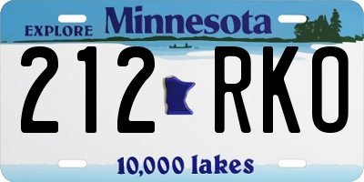 MN license plate 212RKO