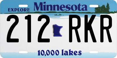 MN license plate 212RKR