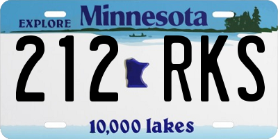 MN license plate 212RKS