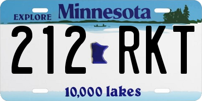 MN license plate 212RKT