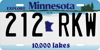 MN license plate 212RKW