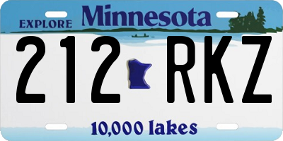 MN license plate 212RKZ