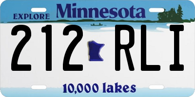 MN license plate 212RLI