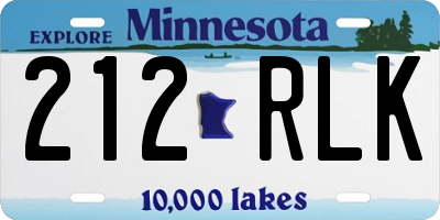 MN license plate 212RLK